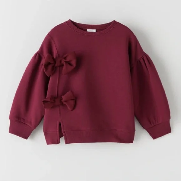 Zara çocuk fiyonklu şık sweatshirt